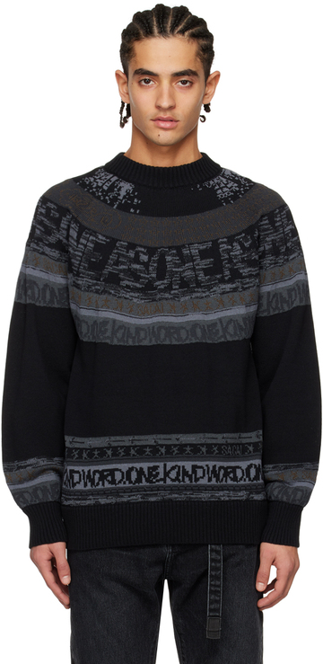 sacai black jacquard sweater