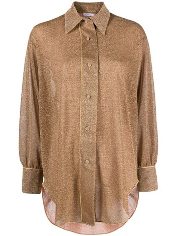 oséree lumière button-up shirt - brown