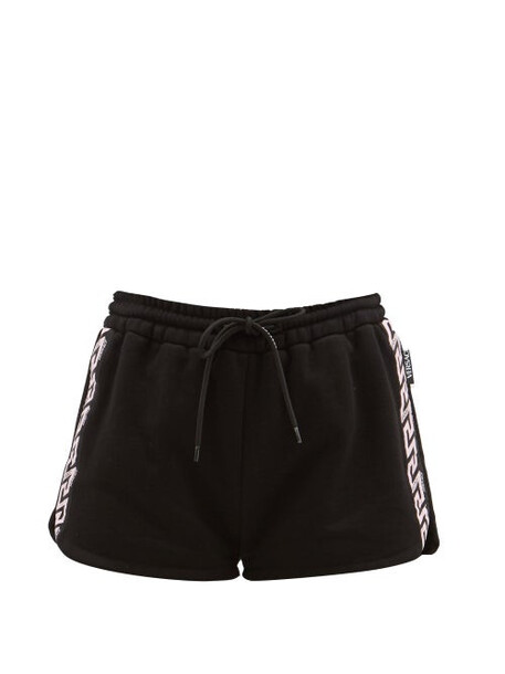 Versace - Greca-monogram Cotton-jersey Shorts - Womens - Black