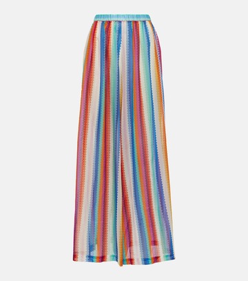 missoni mare striped cotton and silk wide-leg pants