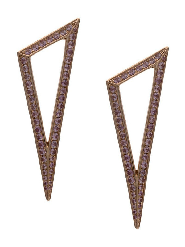Ralph Masri 18kt rose gold sapphire triangle earrings