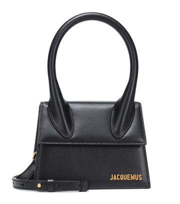 jacquemus le chiquito medium leather tote in black