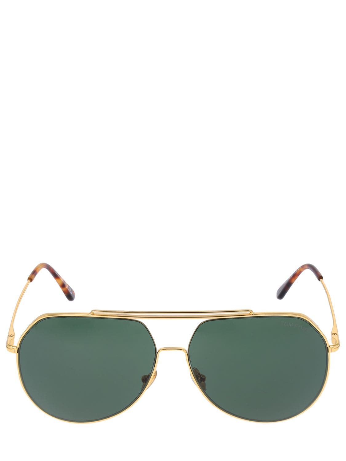 TOM FORD Clyde Metal Sunglasses in gold / green