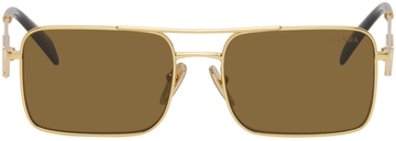 prada eyewear gold logo plate sunglasses