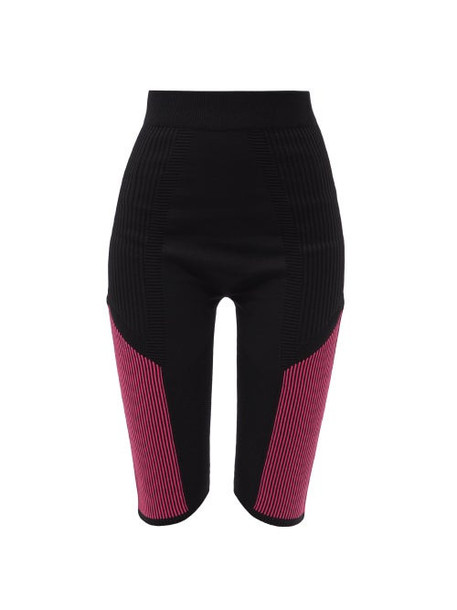 Moncler - Ribbed-panel Technical-jersey Cycling Shorts - Womens - Black