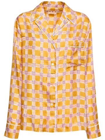 marni printed silk twill pajama top