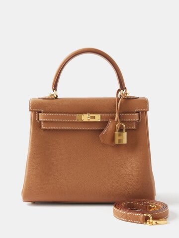 matches x sellier - hermès kelly retourne 25cm handbag - womens - light brown