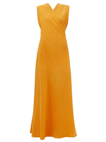 Zeus + Dione Zeus + Dione - Hydria Cross-back Linen Maxi Dress - Womens - Orange