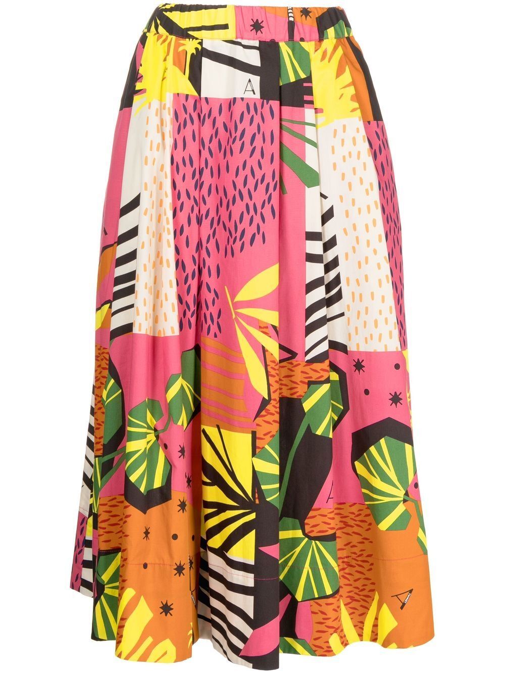 TWINSET abstract-print midi A-Line skirt - Pink