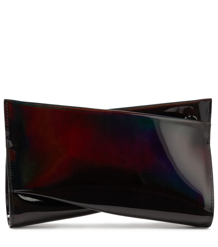 Christian Louboutin Loubitwist patent leather clutch in black