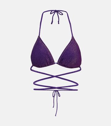 reina olga miami lurex® triangle bikini top in purple