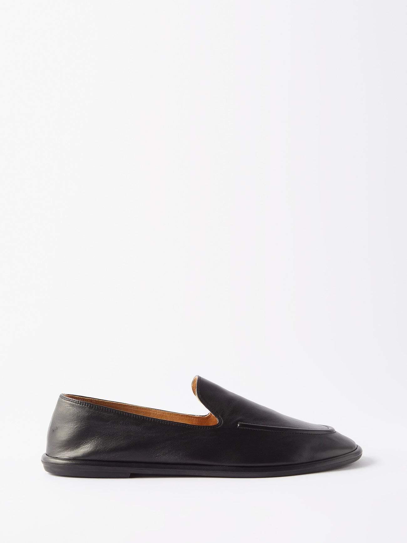 The Row - Canal Grained-leather Loafers - Womens - Black