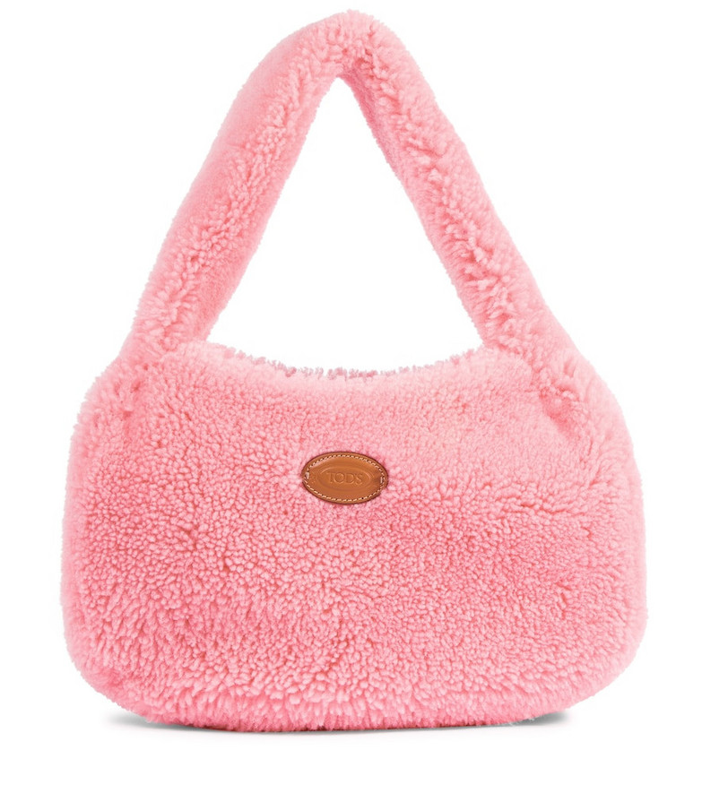 Tod's Shirt small shearling tote in pink
