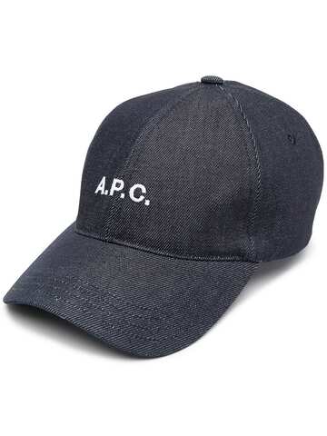 A.P.C. A.P.C. logo-print denim cap - Blue