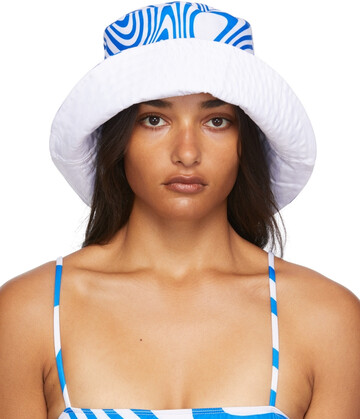 FENSI SSENSE Exclusive Reversible Miss Japan Bucket Hat in blue / white