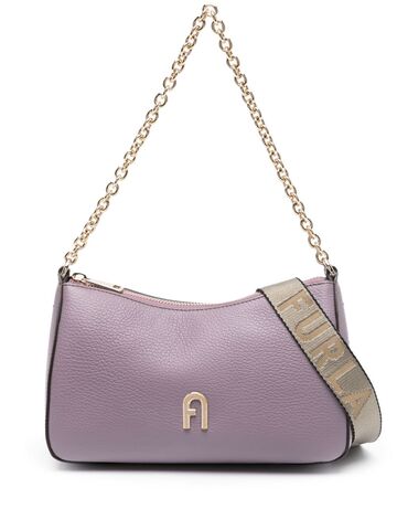 furla logo-plaque leather shoulderbag - purple