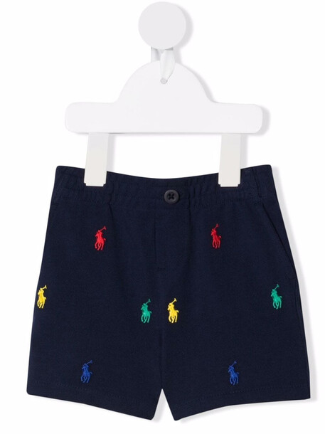 Ralph Lauren Kids embroidered-motif shorts - Blue