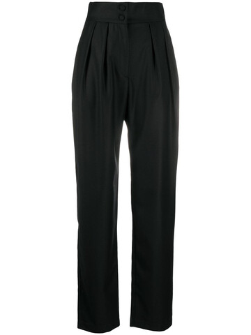 Materiel high-waist straight-leg trousers in black