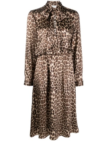 P.A.R.O.S.H. P.A.R.O.S.H. leopard-print silk midi dress - Brown