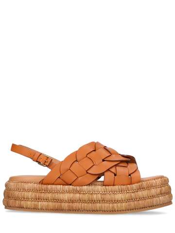 tod's 45mm leather sandals in tan