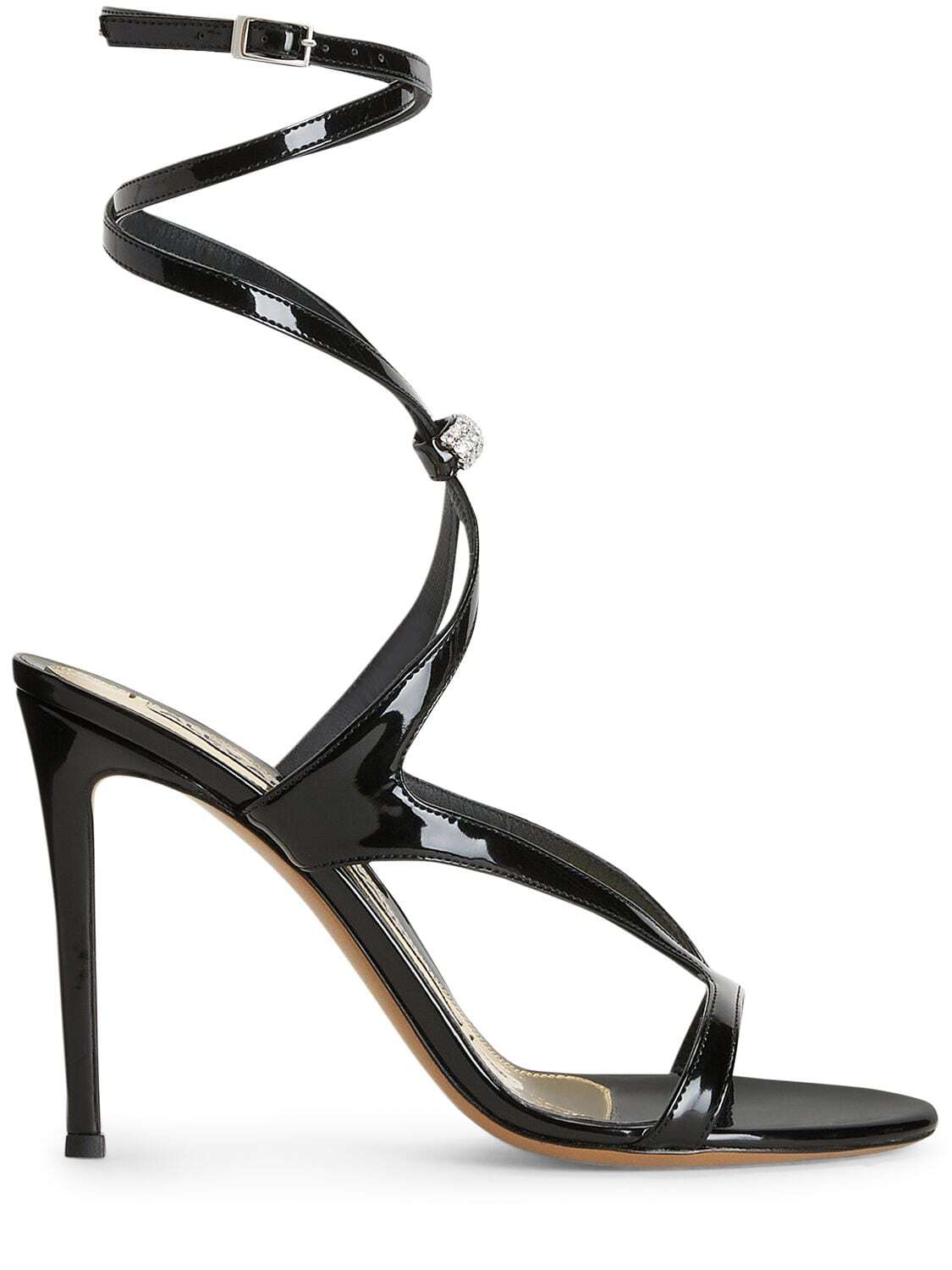 ALEXANDRE VAUTHIER 105mm Faux Leather Wraparound Sandals in black