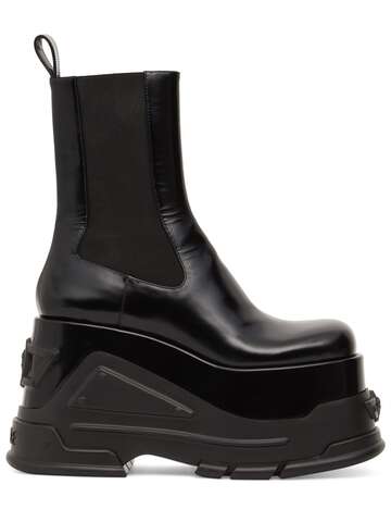 VERSACE 120mm Patent Leather Ankle Boots in black