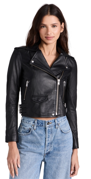 iro ashville leather jacket black 38