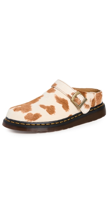 dr. martens isham mules jersey cow print hair on 9