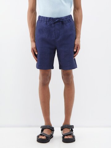 frescobol carioca - felipe drawstring linen shorts - mens - navy