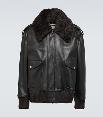 burberry shearling leather jacket in black