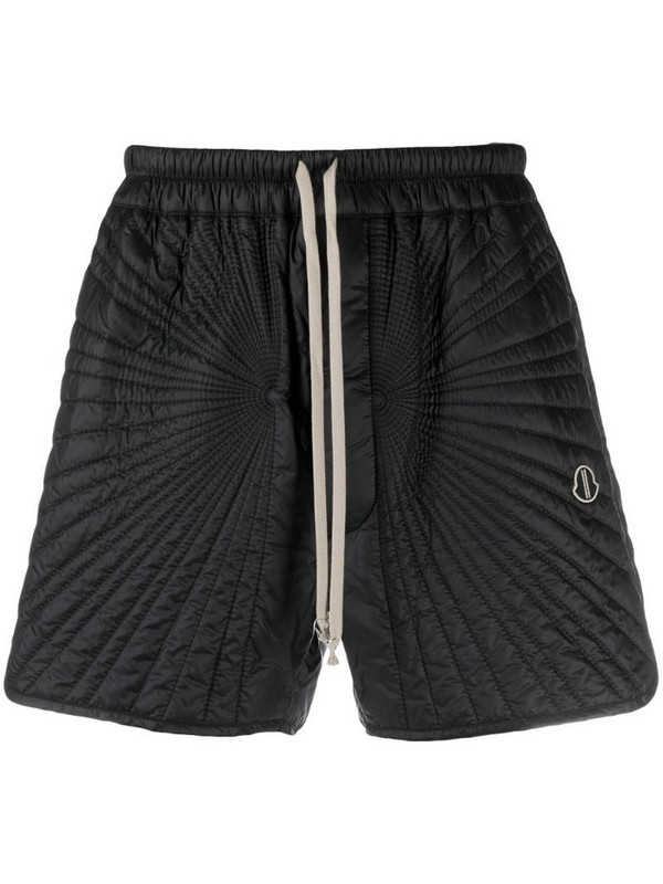 Moncler + Rick Owens padded track shorts in black