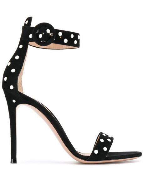 Gianvito Rossi pearl embellished stiletto sandals in black