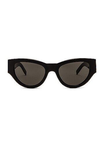saint laurent monogram acetate cat eye sunglasses in black