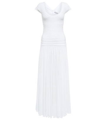 alaã¯a ribbed-knit midi dress in white