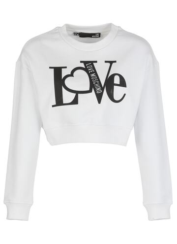 Love Moschino Cropped Sweatshirt in white