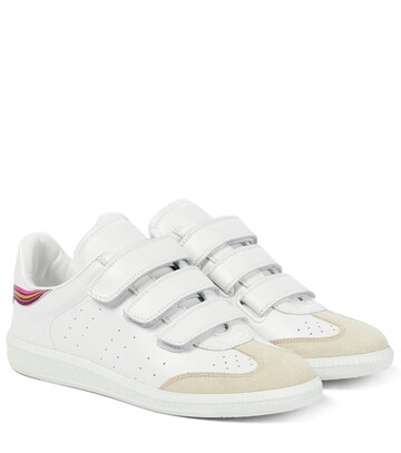 Isabel Marant Beth suede-panel leather sneakers in white