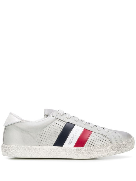 Moncler distressed-effect stripe detail sneakers in grey