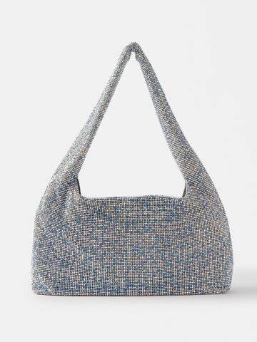 kara - crystal mesh shoulder bag - womens - light blue