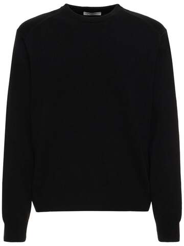 lemaire wool knit crewneck sweater in black