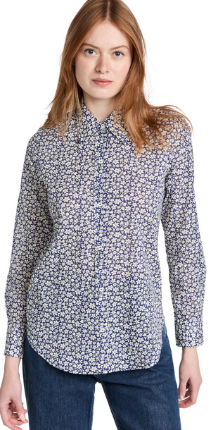 Nili Lotan Kate Shirt in blue / white