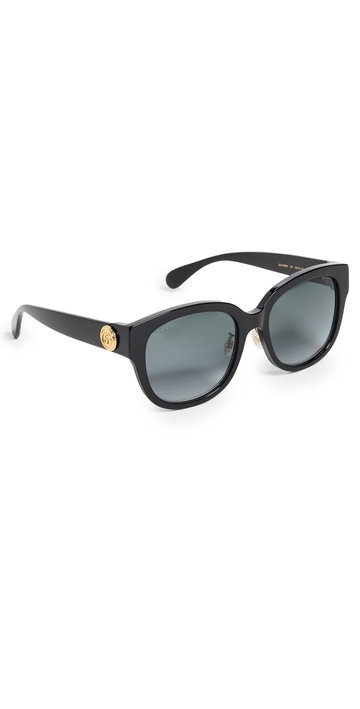 gucci oval panthos sunglasses black-black-grey one size