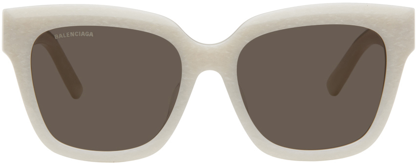 Balenciaga White Square Sunglasses