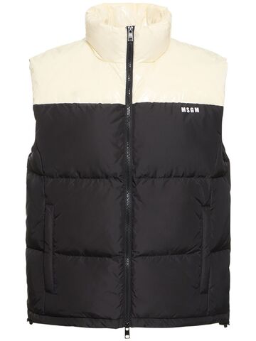msgm nylon down vest in black