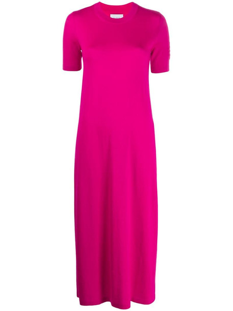 Barrie knitted midi dress in pink