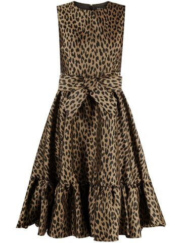 kate spade leopard-print brocade dress - black