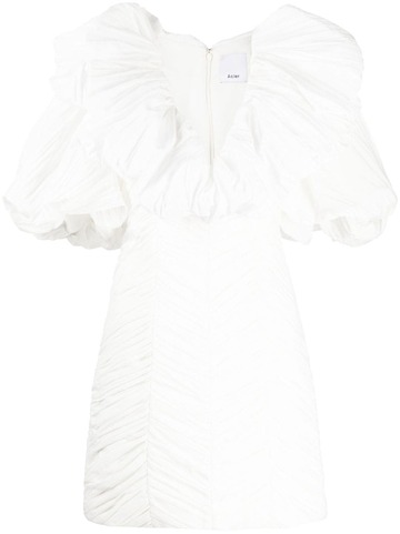acler argentine ruffle-collar minidress - white
