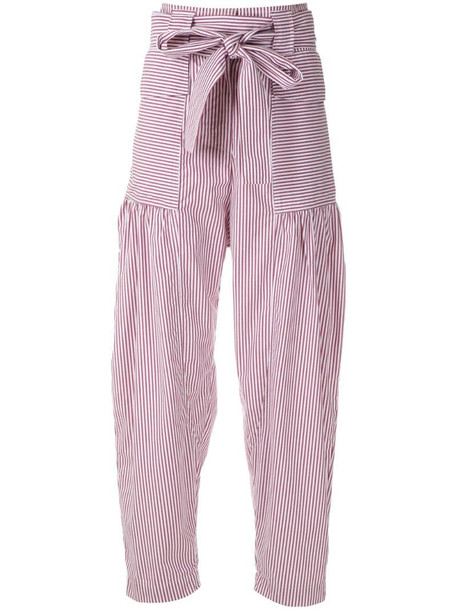 Andrea Bogosian striped relaxed fit trousers in white