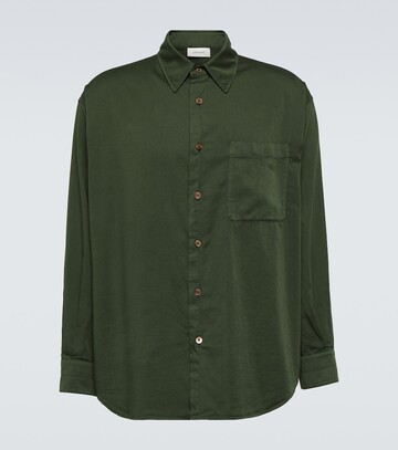 lemaire cotton-satin blend shirt in green
