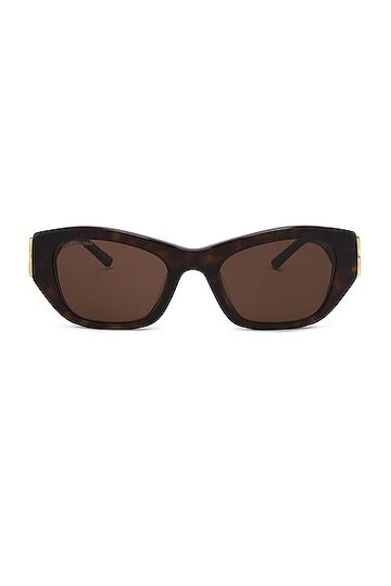 balenciaga rectangular sunglasses in brown