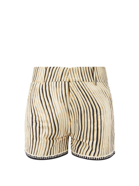 Le Sirenuse, Positano - High-rise Wind-print Cotton Shorts - Womens - Black Print